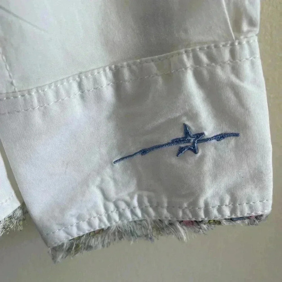 Ryan Michael Embroidered Blue Floral White shirt - Picture 7 of 11